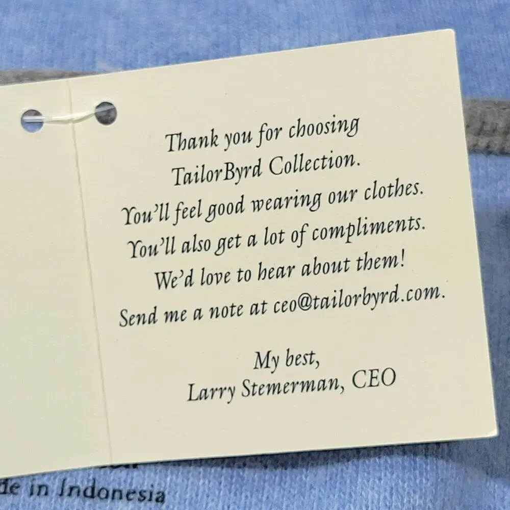 TailorByrd Men's Large‎ Gray 100% Cotton 1/4 Zip Pullover Sweater - Picture 8 of 11